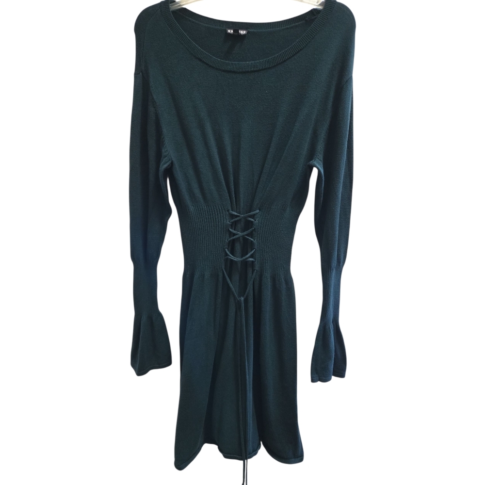 Express Green Bell Sleeve Midi Dress Sz XS/TP